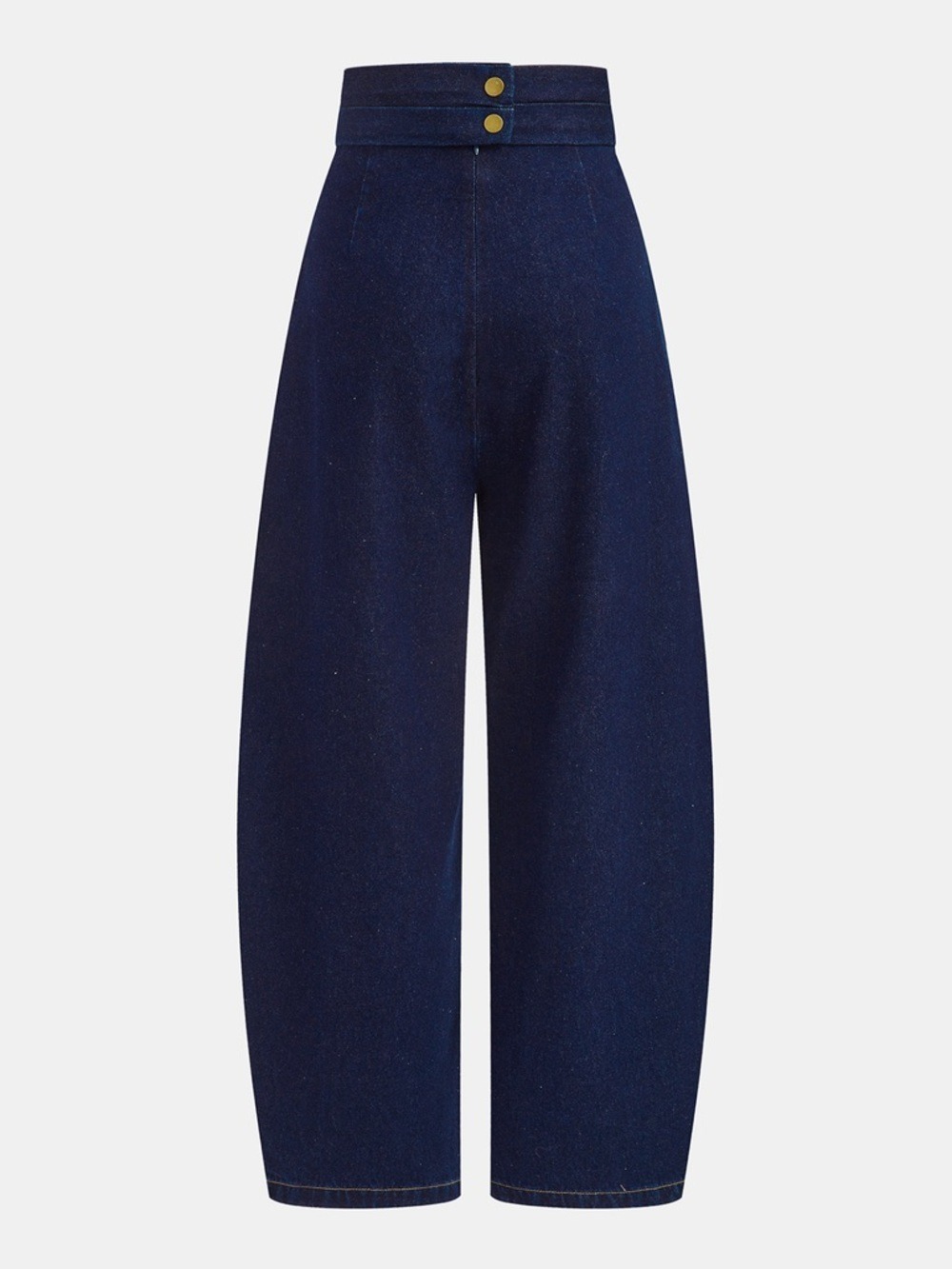 Commense Cross-Over High-Waist Denim Wide-Leg Jeans - Picture 3 of 14